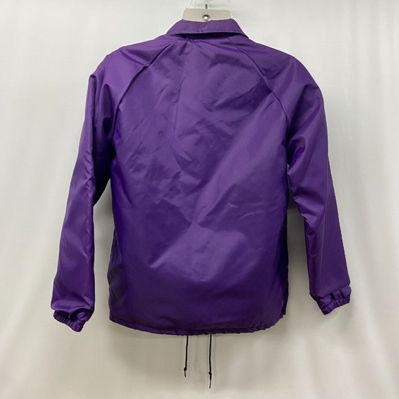 LSU Tigers Purple Snap-up Chalk Line Nylon Jacket w/ fleece lining Size S USA - Picture 5 of 16